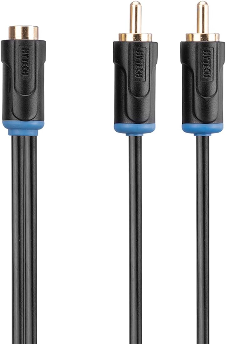 Hy-B105, F To 2 Rca M Kablosu, 0.3 M, Siyah