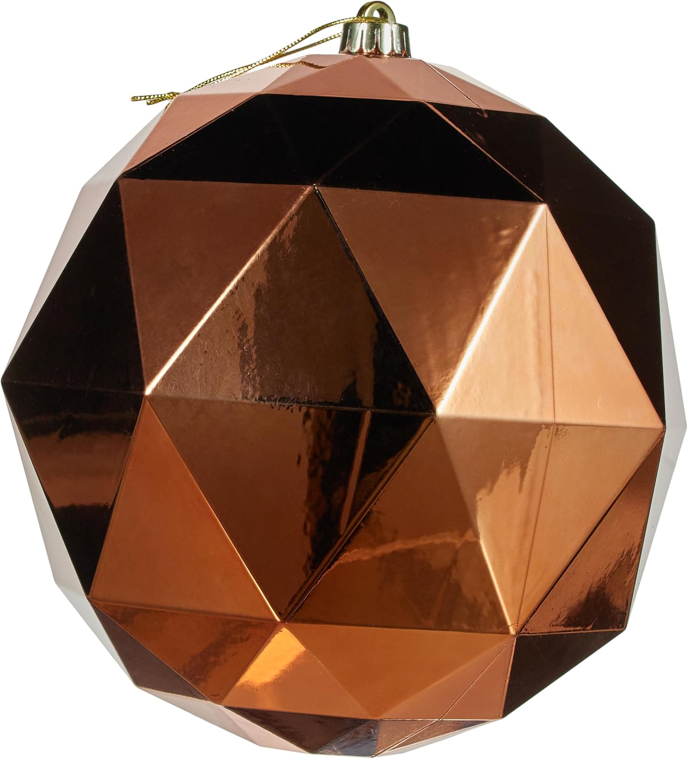 Bakır Rengi Prizma Top Süs (yılbaşı) 25 Cm