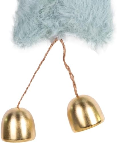 Yılbaşı Süsü Yıldız Çanlı Pudra Mavi 14x20 Cm.