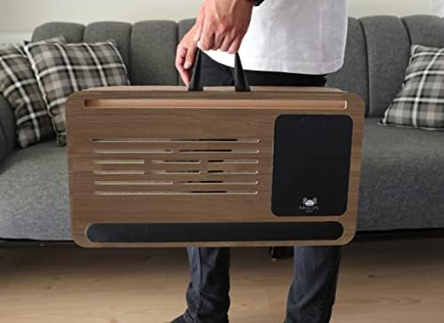 Axolotl Telefon Ve Tablet Bölmeli Minderli Laptop Sehpası Notebook Bilgisayar Çalışma Masası, Antik Meşe