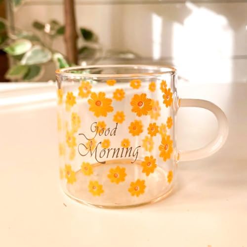 6 Adet 120 ml cam papatya desenli fincan espresso kahve fincanı ısıya dayanıklı çay seti çay fincanı