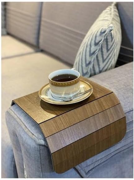 xesha Ayarlanabilir Portatif Koltuk Kenar Ahşabı Yan Sehpa Koltuk Tepsisi Kolçak Sehpası