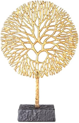 Metal Dekor Ağaç Figürlü -Siyah 16x10,5x53 Cm.