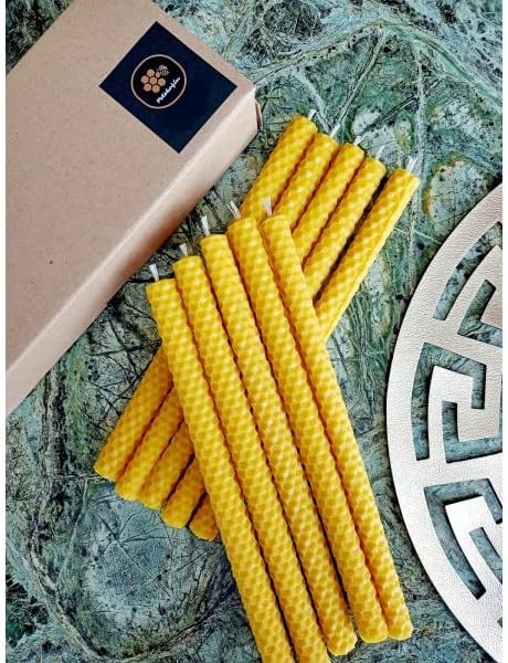 (10 Adet) 21Cm Mum Dilek Mumu, Beeswax Candle Doğal petek Bal Mumu Mum