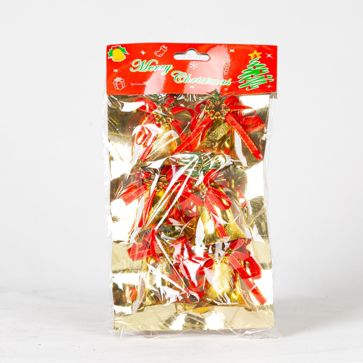 Yılbaşı Süsü Kurdeleli Çan 6'lı Paket Dore 5x6 Cm.