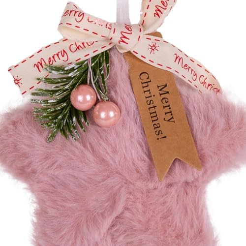 Yılbaşı Süsü Yıldız Çanlı Pudra Pembe 14x20 Cm.