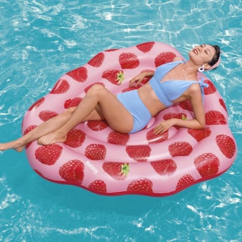 Havuz Float, Kokulu Ahududu Kokulu Yüzme Şezlongu, Çocuklar ve Yetişkinler için