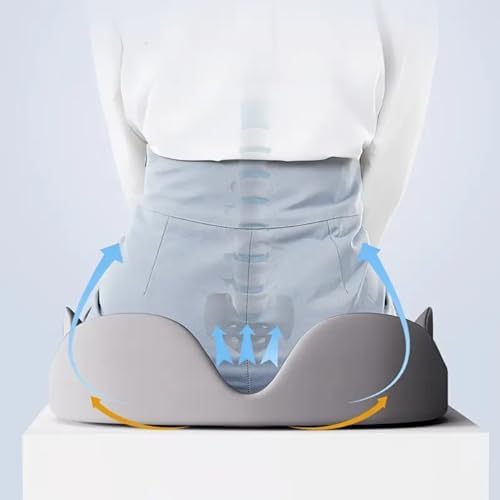 Ortopedik Oturma Minderi – Kuyruk Sokumu ve Bel Desteği İçin Memory Foam Yastık | Posture Düzeltici, Tekerlekli ve Ofis Sandalyesi için Ergonomik Minder