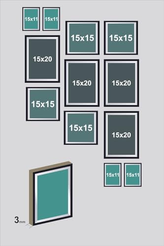 12 Parça Dekoratif Mdf Tablo Seti Çerçeve Görünümlü DKJ023