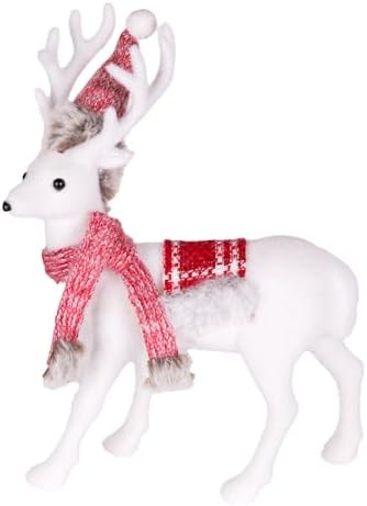 Yılbaşı Süsü Geyik Şapkalı Kırmızı-Beyaz 23x32 Cm.