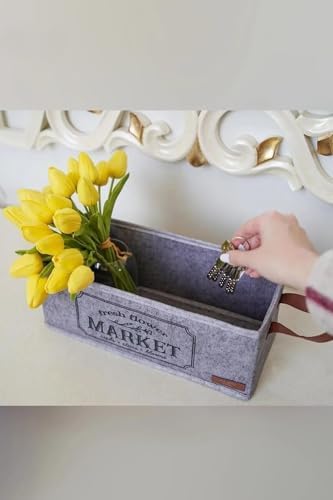 Buti Deri Kulplu Özel Tasarım Malzeme Kutusu Hurç Organizer Ev Banyo Mutfak Ev Gereci 32x13x14CM - 1044