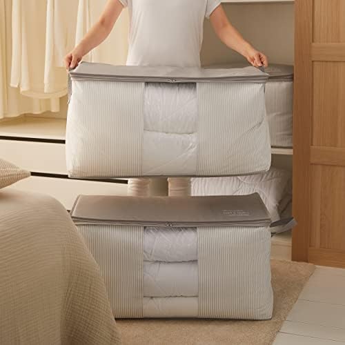 2'li Boy Pvc Pencereli Stuff & Things Gri Çizgili Hurç Set