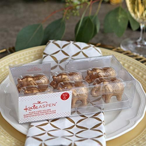 Aspen yer kartı tutucu, altın fil motifli, fotoğraf tutucu, parti aksesuarı, düğün dekorasyonu (6 adet)