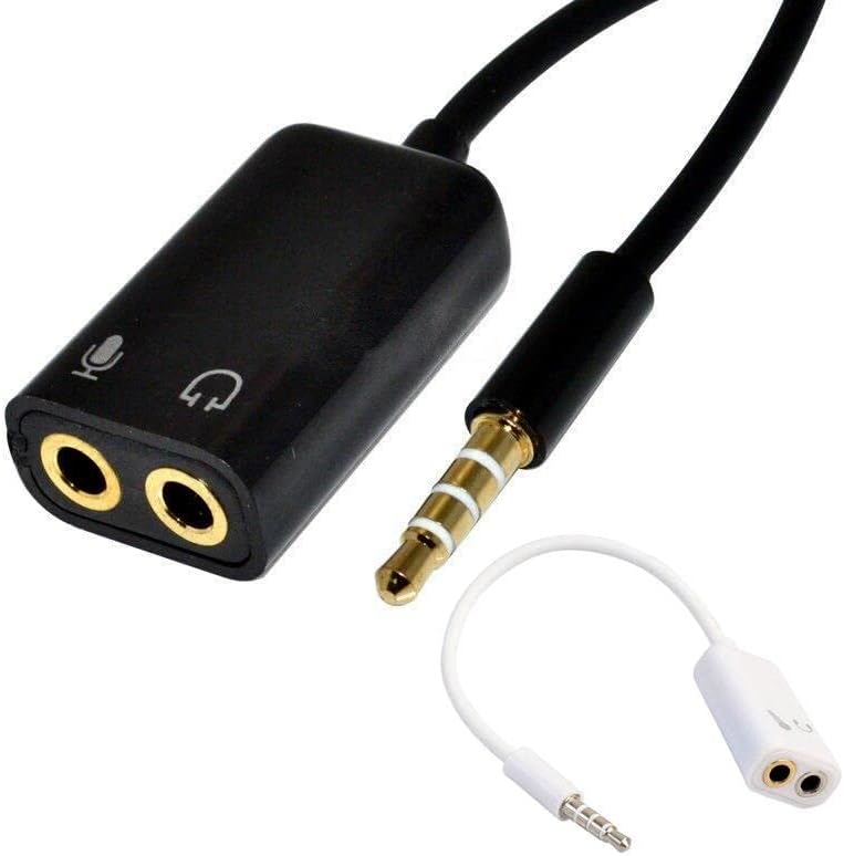 Aux 3.5mm Ses Adaptör Mikrofon Kulaklık Çevirici Kablo BEYAZ