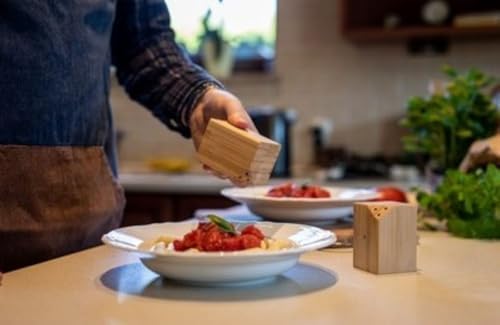 2'li Bambu Tuzluk ve Baharatlık Seti Mıknatıslı Pratik Ahşap Tasarım (Kesik Kare)