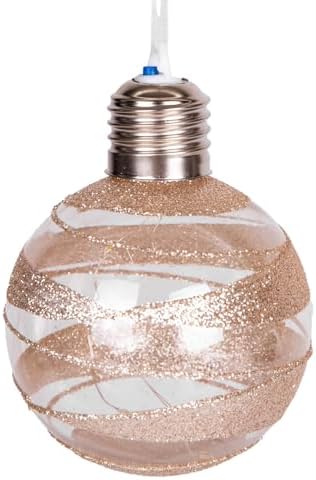 Yılbaşı Topu Ampul Led Işıklı Simli 2'li Paket 7 Cm.