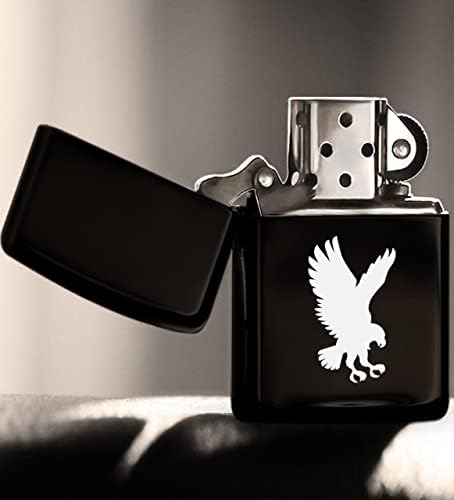 BK Kartal Tasarımlı Siyah Benzinli Metal Çakmak