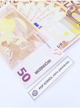 POP KONSOL 300 Adet 50 Euro Sahte Para Geçersiz Düğün Parası Parti Şaka Malzemesi PP191208