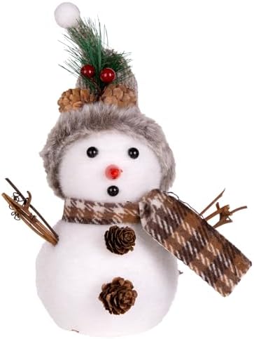 Yılbaşı Süsü Kardan Adam Yılbaşı Dekor Şapkalı Beyaz 15x11x19 Cm.