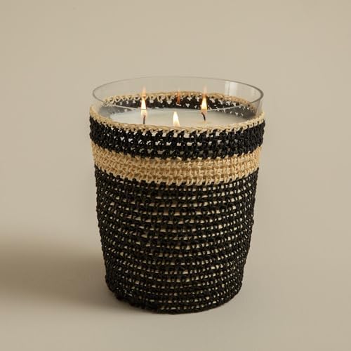 & Tığ İşi Kokulu Mum 14x17 cm Siyah