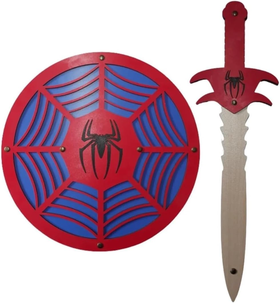 Ahtek Ahşap Oyuncak Seti 2’li,Örümcek Kalkanı Ve Kılıcı eticset117