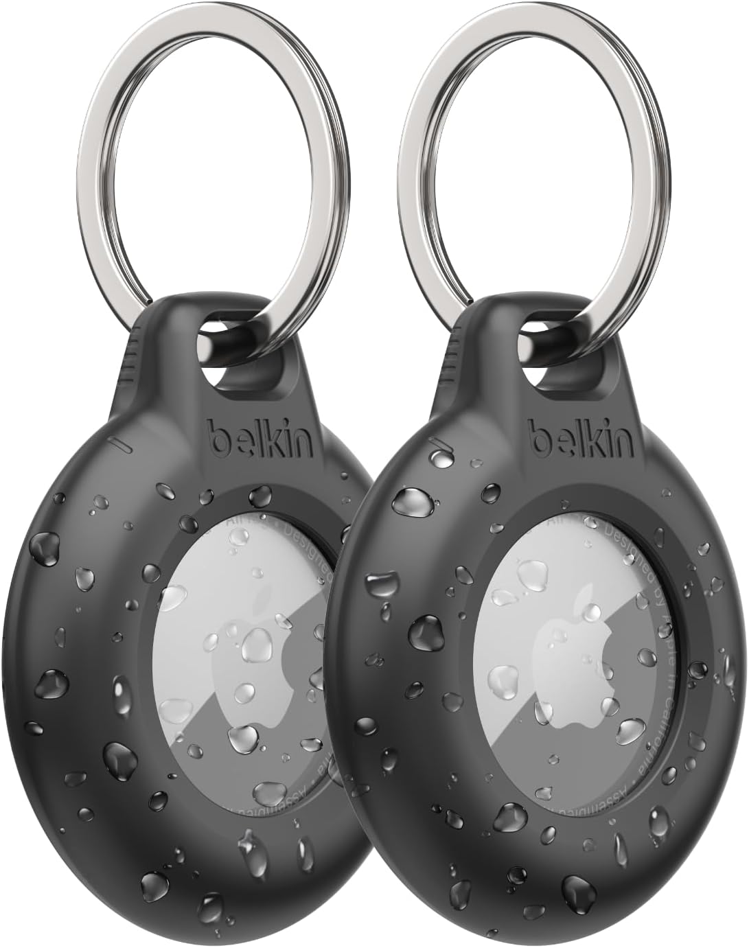 AirTag anahtarlık ile kılıf (Secure Holder Air Tag için koruyucu kılıf, çizilmeye karşı korumalı aksesuar), 2'li paket, mavi