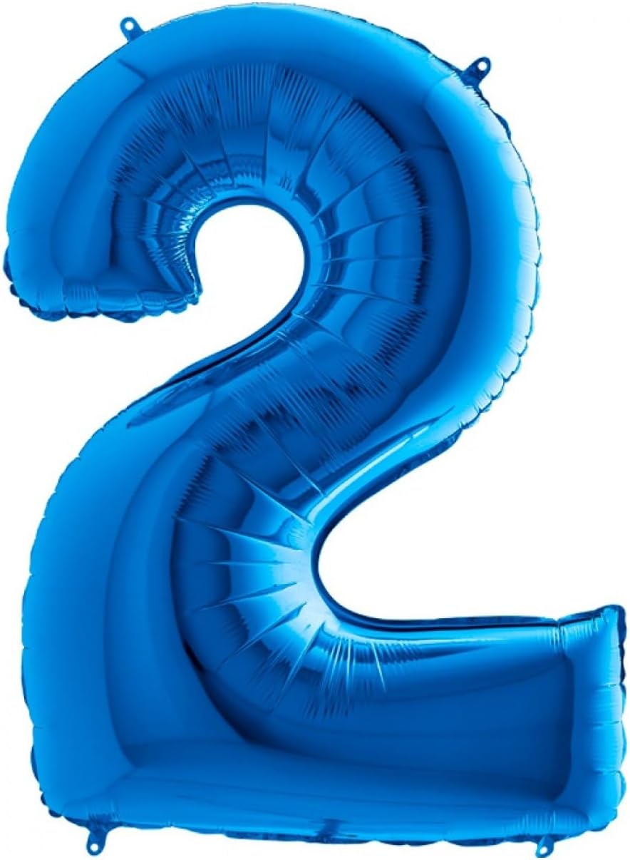 2 Koyu Mavi Renk Rakam Folyo Balon 100 cm
