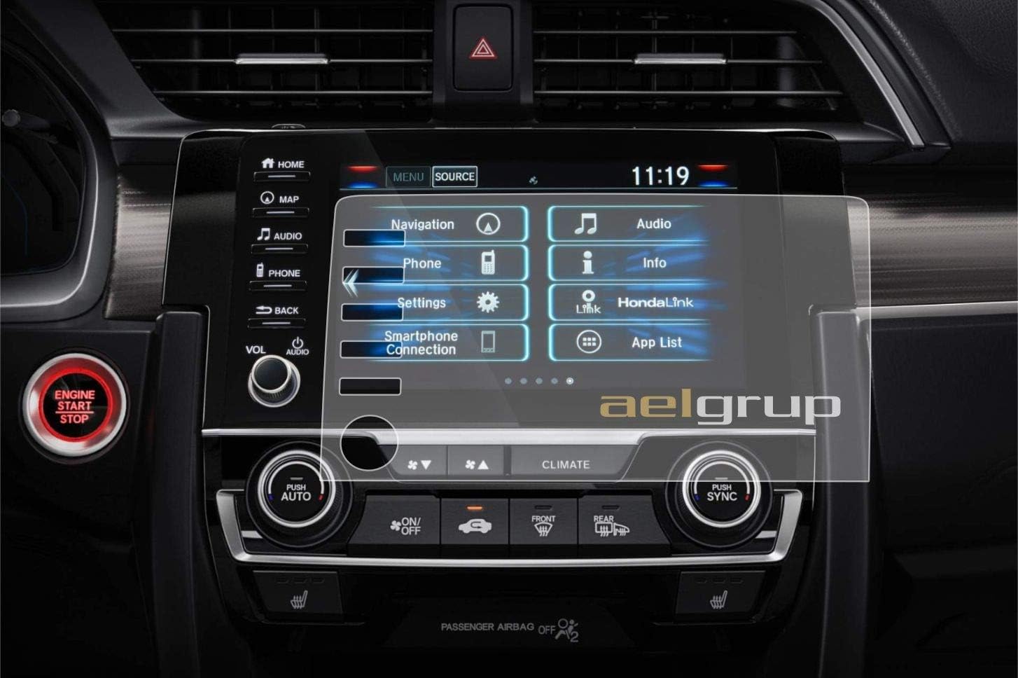 Ael tech Civic Fc5 Makyajlı Kasa Navigasyon uyumlu Ekran Koruyucu Film