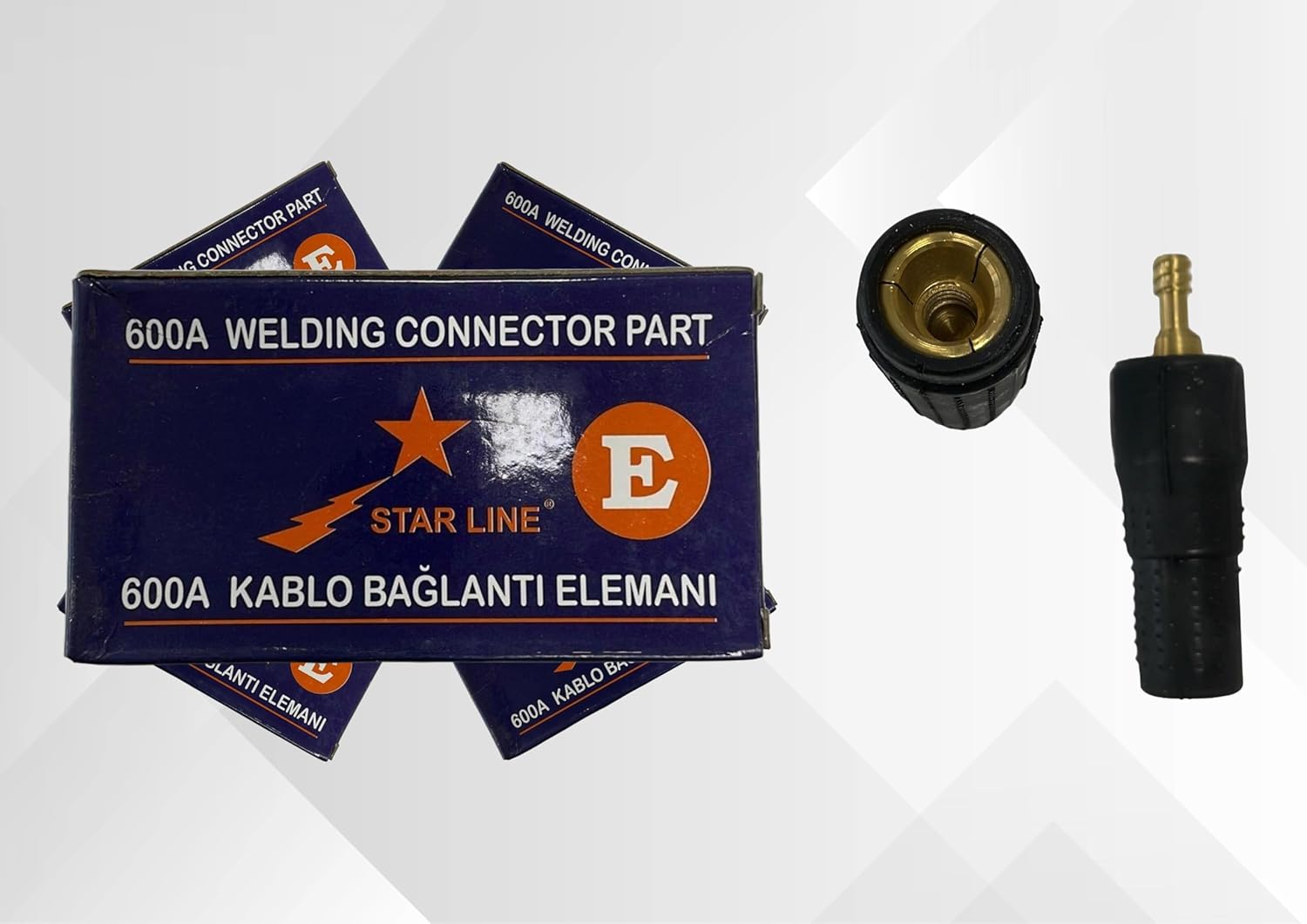 600A Kaynak Kablosu Bağlantı Elemanı, Pirinç Uçlu, Siyah