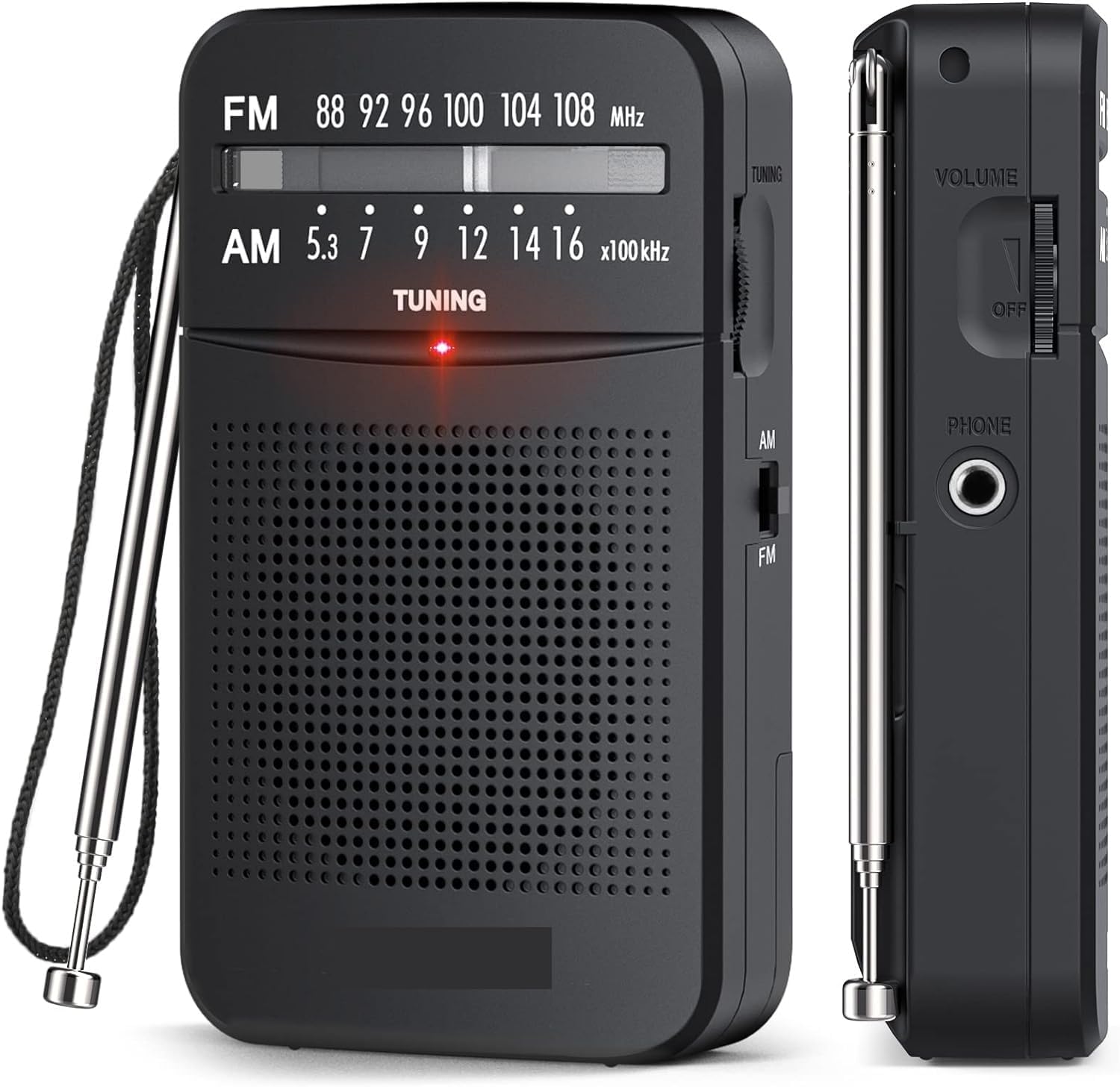 HT-263 Taşınabilir AM/FM Radyo Küçük Boy Cep Radyosu Pilli Radyo knstar K-263