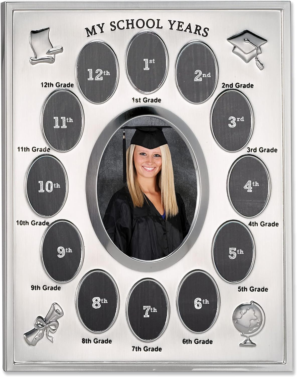 (1, Silver) - Frames 835080 Frames My School Years Silver Plated 8x10 Multi Picture Frame