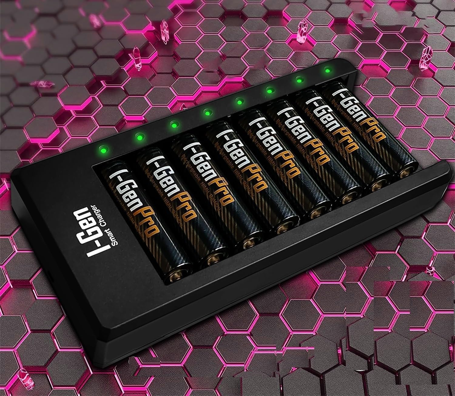 G829 8'li Pil Şarj Aleti + 8 Adet AA Pro 2950 mAh Şarj Edilebilir AA Şarjlı Kalem Pilli Set 1.2V Ni-MH