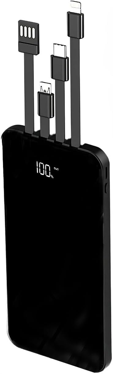 10.000 Mah Dahili Çoklu Kablolu Dijital Göstergeli Taşınabilir Powerbank Siyah PB-1001