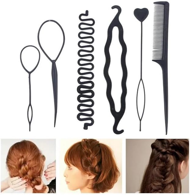 okavango 5’li Karışık Siyah Renk Saç Örme Ve Topuz Tokası Seti, Kadın Çocuk Mandal Toka, Lastik Toka Seti, Toka, Kız Çocuk Toka, Kadife Toka