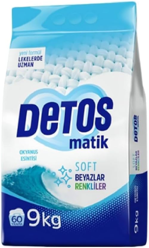DETOS Matik 9 kg Soft Beyaz ve Renkliler Okyanus