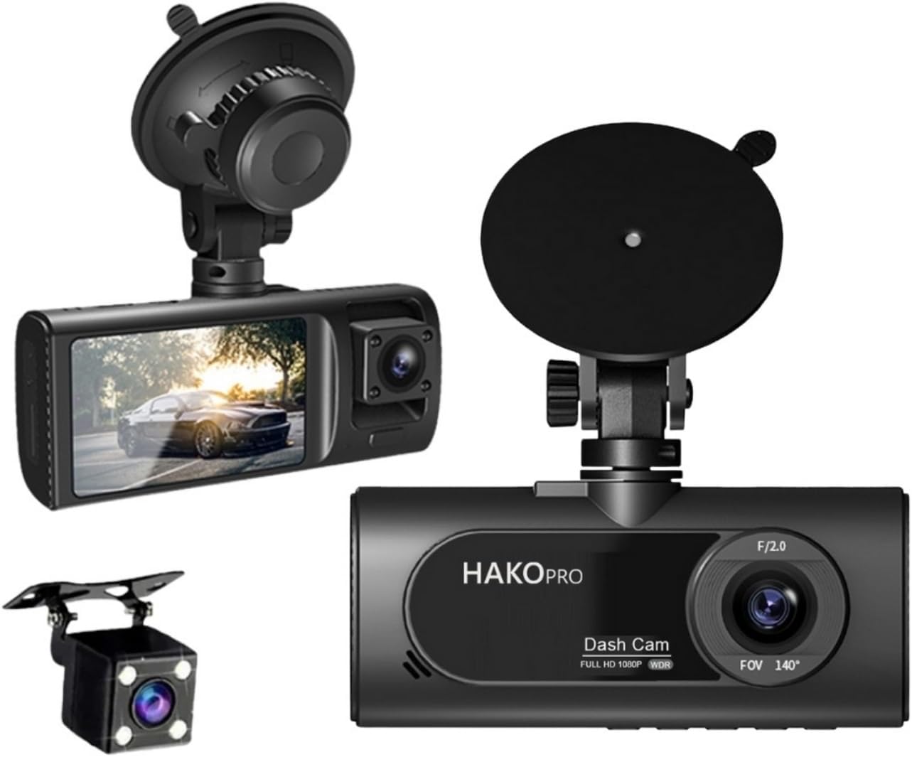 1080P Ön ve Arka Kameralı 2.0" IPS HD Ekran, Wifi ve G Sensörlü Akıllı Araç Kamerası CMR100