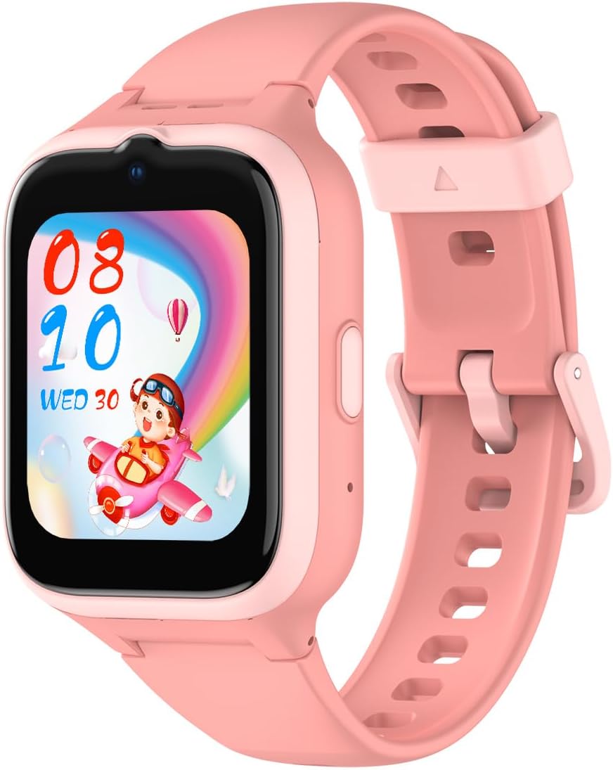 Buff Kids Play 4.5G Sim Kartlı Akıllı Çocuk Saati GPS Konum Takibi Görüntülü Görüşme (Pembe)