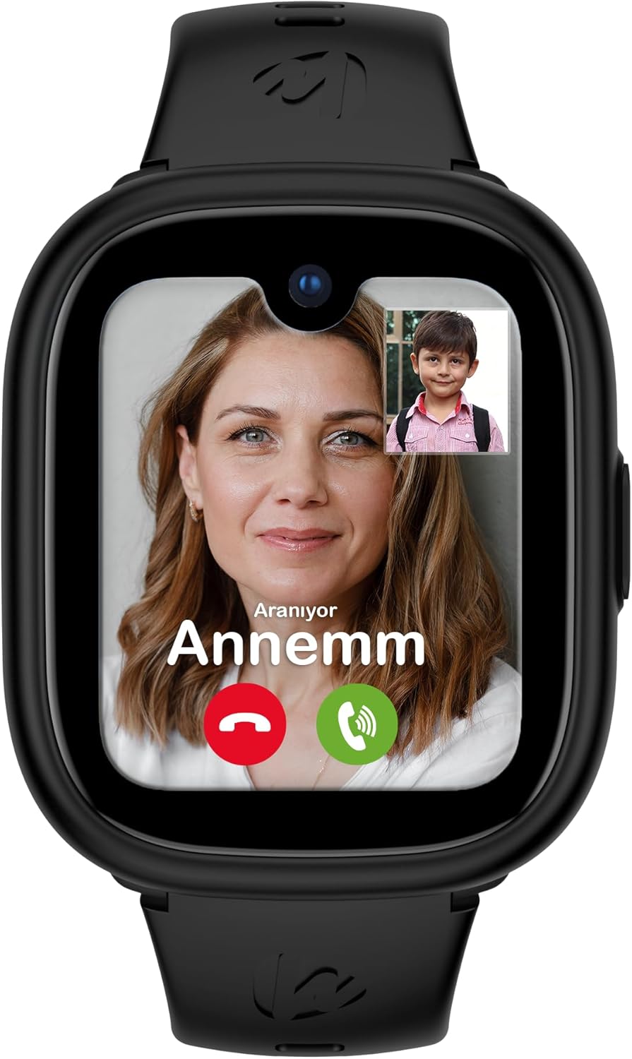 5 Plus Çocuk Akıllı Saat - Görüntülü Arama, Gps, Sos, Sağlık Takibi, Güvenli Alan (Siyah)