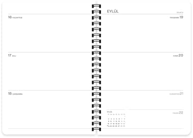 16 * 23 Spiralli Akademik Ajanda -