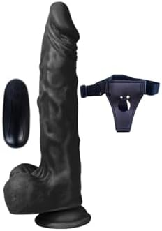 Bonilove Siyah 21 Cm 10 Modlu Titreşimli Belden Bağlamalı Takma Penis