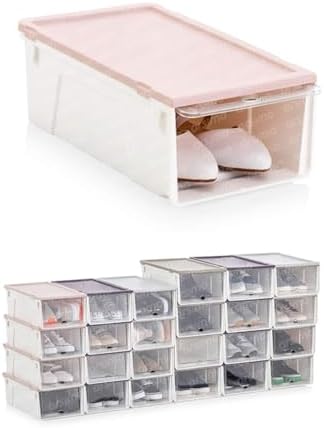 6'lı Çekmeceli İstiflenebilir Luks Ayakkabı Kutusu | İstiflenebilir Ayakkabı Saklama Kabı Seti Kadın 6 Adet