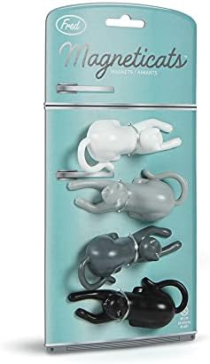 & Magneticats buzdolabı mıknatısları, plastik, siyah/beyaz/gri, 7,8 x 3,2 x 2,5 cm, 4