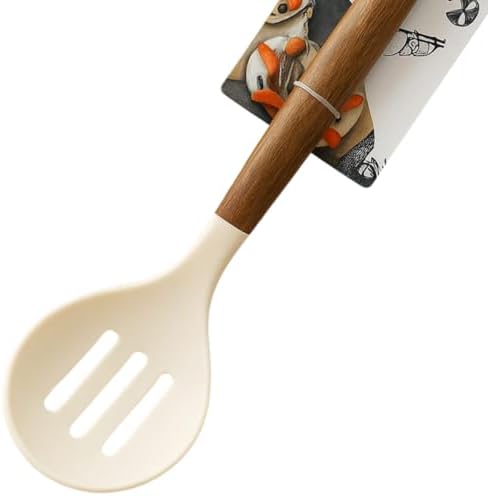 Akasya Saplı Delikli Servis Kaşığı – Yanmaz, Dayanıklı, Ergonomik, Çizilmez Mutfak Kaşığı