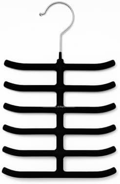 Kaymaz Kadife Kravat Askısı 3'lü Paket, 12 Kancalı Dolap İçi Düzenleyici Seti, Metal Kancalı, Kemer, Şal, Fular ve Aksesuar için Yer Tasarruflu Pratik Organizer Askılık