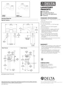 2502LF Klasik Lavabo Bataryası, 5-1/4" X 2" Musluk, 4" Merkez, Krom