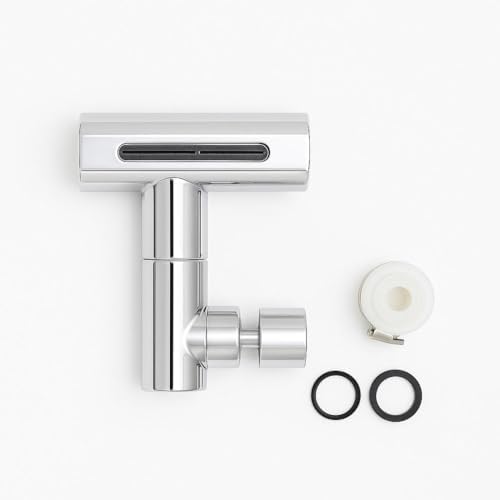 360° Dönebilen Çift Taraflı Lavabo Musluğu – Krom Kaplama, Su Tasarruflu, Pirinç Gövdeli, Pilli/Adaptörlü, Banyo ve Mutfak için Dayanıklı ve Şık Musluk