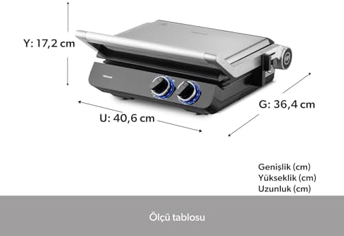 Grilliant 1342H 3 in 1 Inox Gövde Çift Taraflı XL Döküm Plaka Tost ve Izgara Makinesi