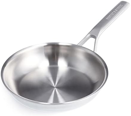 & Storck Üçlü paslanmaz çelik kızartma tavası (20 cm), indüksiyon, çok katmanlı, fırına dayanıklı, gümüş