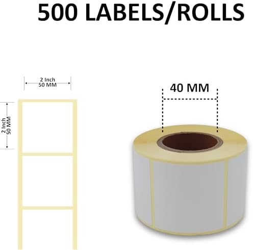 hazır al hızlı al Eko Termal Etiket 50mm x 50mm Ruloda 500 Adet 40mm Çapında Direk Termal Transfer Etiketi