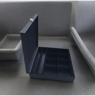 10 Bölmeli Deri Kaplamalı Aksesuar Takı Saat Kutusu Siyah